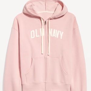 NWT OLD NAVY Full-Zip Logo Hoodie Color: Abalone Pink